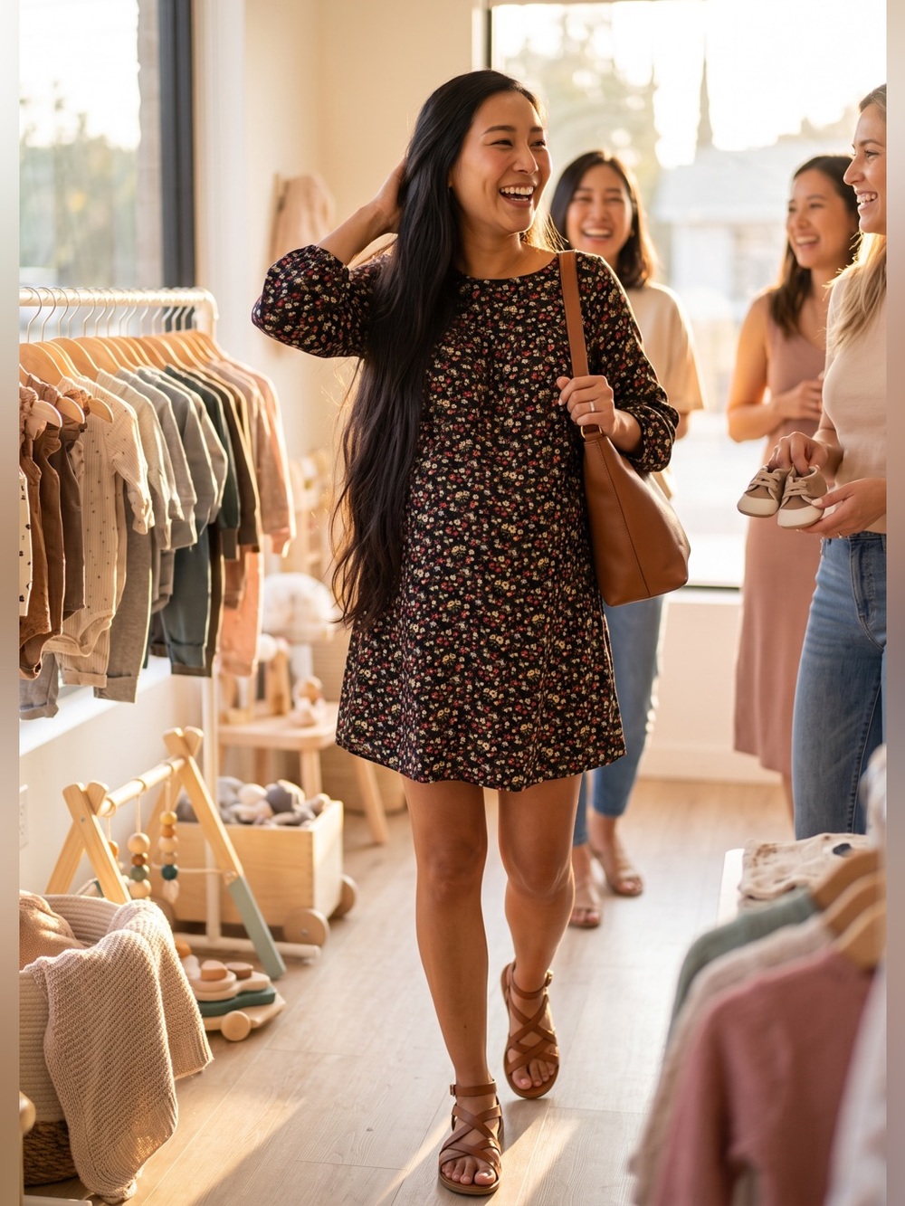 The Nines by HATCH Black Floral Mini Dress